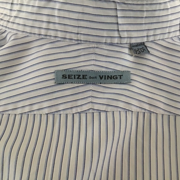 SEIZE OUR VINGT MENS PIN-STRIPPED BUTTON DOWN SHIRT/ SIZE 15/33 - Picture 8 of 10